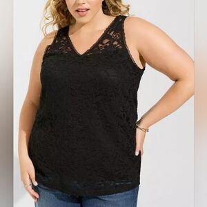 Torrid Black Lace Tank Top